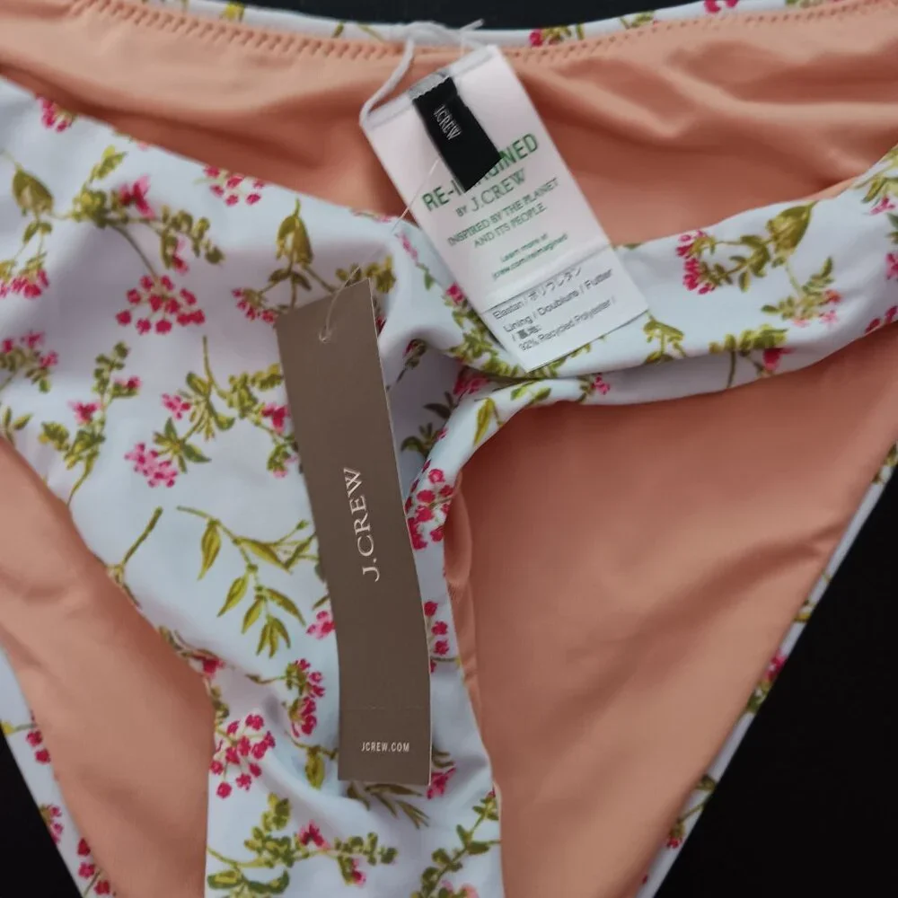 Women's NWT J Crew Cloud Meadow  Floral Bikini Bottom Size Small
